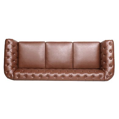 F.c Design Rolled Arm Chesterfield 3 Seater Sofa
