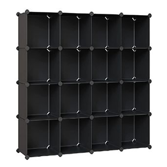 Space Saving 16-Cube Plastic Shoe Storage Organizer Units, Modular Cabinet, Ideal