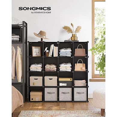 Space Saving 16-Cube Plastic Shoe Storage Organizer Units, Modular Cabinet, Ideal