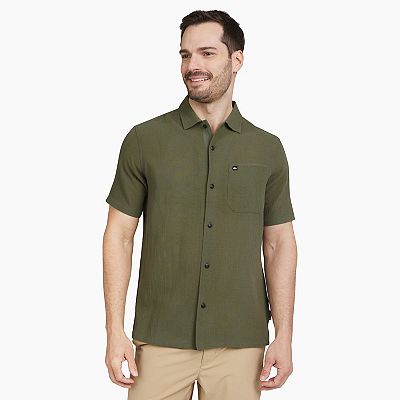 Men s Quiksilver Time Box Classic Short Sleeve Button Down Shirt