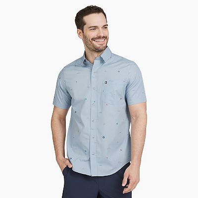 Men s Quiksilver Printed Short Sleeve Button Down Shirt