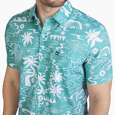 Men's Quiksilver Beachside Allover Print Short Sleeve Button Down Shirt