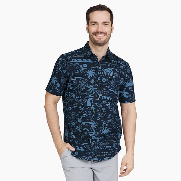 Men's Quiksilver Beachside Allover Print Short Sleeve Button Down Shirt