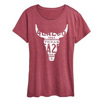Women's Texas License Plate Steer Graphic Tee