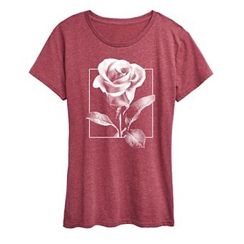 Women's White Rose Graphic Tee