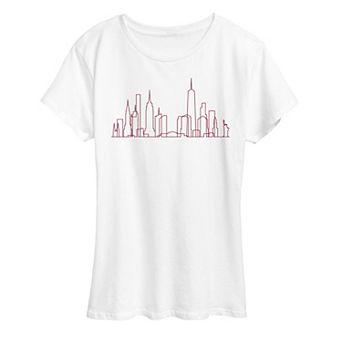 Women's NYC Skyline Line Art Graphic Tee