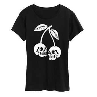 Women's Skull Cherries Graphic Tee
