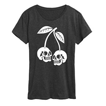 Women's Skull Cherries Graphic Tee