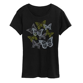 Women's Grunge Butterflies Graphic Tee
