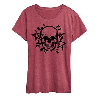 Women's Skull And Stars Graphic Tee