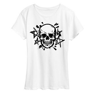 Women's Skull And Stars Graphic Tee