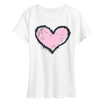 Women's Grunge Heart Graphic Tee