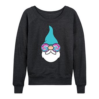Women's Boho Gnome With Glasses French Terry Long Sleeve Tee