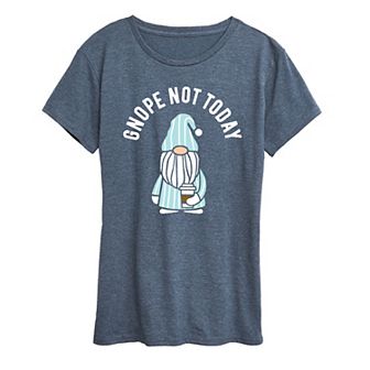Women's Gnope Not Today Sleepy Gnome Graphic Tee