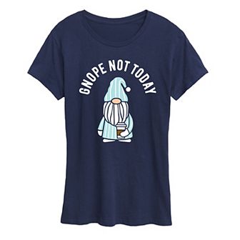 Women's Gnope Not Today Sleepy Gnome Graphic Tee