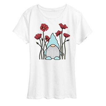 Women's Gnome In Poppies Graphic Tee