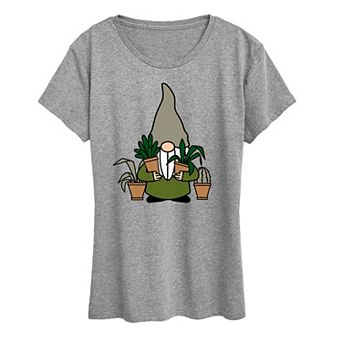 Women's Gnome With Plants Graphic Tee