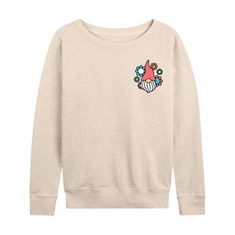 Women's Gnome And Flowers French Terry Long Sleeve Tee