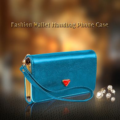 Women Wristlet Pu Leather Lady Purse Credit Card Holder 4 Card Slots 3 Money Pouches 1 Coin Pocket