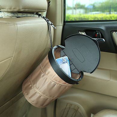 Universal Car Trash Can Portable Car Garbage Bin Foldable Pop-up Trash Can With Cover Leak Proof