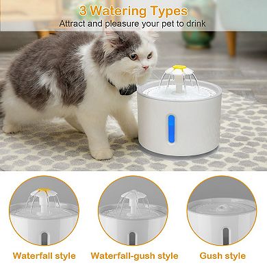 2.4l Automatic Dog Cat Water Fountain Electric Led Cat Waterer Auto Off Level Window