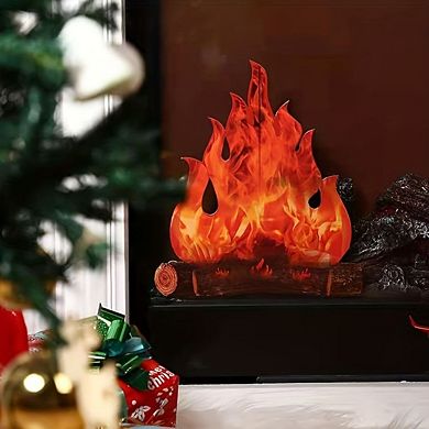 1pc, Halloween And Christmas Parties 3d Three-dimensional Flame, Camping Campfire Decoration Props