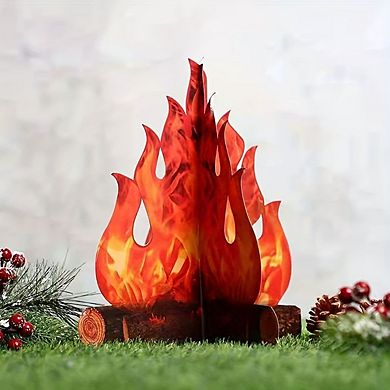 1pc, Halloween And Christmas Parties 3d Three-dimensional Flame, Camping Campfire Decoration Props