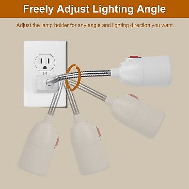 Us Plug Extension Light Socket E27 Bulb Plug Extender Adapter Flexible Lamp Holder For Bulb Camera