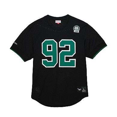 Men's Mitchell & Ness Reggie White Black Philadelphia Eagles Retired Player Name & Number Mesh Top
