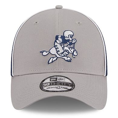 Men's New Era Silver/Navy Dallas Cowboys Pipe Retro Joe 39THIRTY Flex Hat