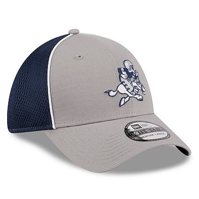Men's New Era Silver/Navy Dallas Cowboys Pipe Retro Joe 39THIRTY Flex Hat