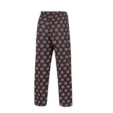 Women's Concepts Sport Black Cincinnati Bengals Gauge Allover Print Sleep Pants