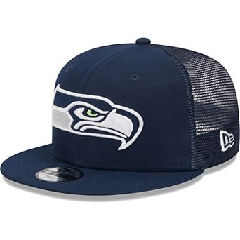 Youth New Era College Navy Seattle Seahawks Main Trucker 9FIFTY Snapback Hat