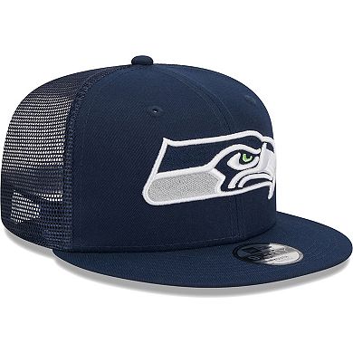 Youth New Era College Navy Seattle Seahawks Main Trucker 9FIFTY Snapback Hat