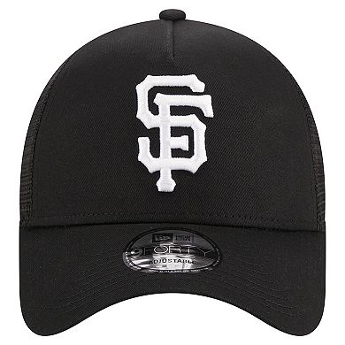 Men's New Era Black San Francisco Giants A-Frame 9FORTY Trucker Adjustable Hat