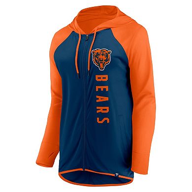 Women's Fanatics Branded Navy/Orange Chicago Bears Forever Fan Full-Zip Hoodie