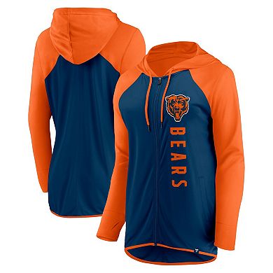 Women's Fanatics Branded Navy/Orange Chicago Bears Forever Fan Full-Zip Hoodie