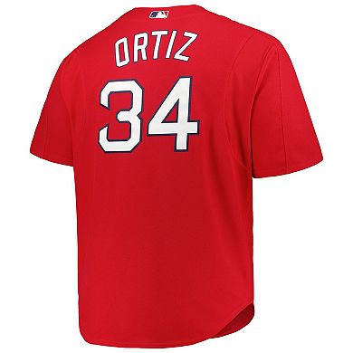 Men's Mitchell & Ness David Ortiz Red Boston Red Sox Big & Tall Cooperstown Collection Batting Practice Replica Jersey