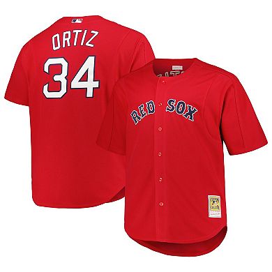 Men's Mitchell & Ness David Ortiz Red Boston Red Sox Big & Tall Cooperstown Collection Batting Practice Replica Jersey