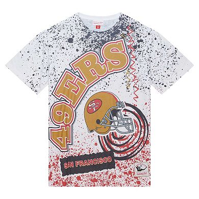 Men's Mitchell & Ness White San Francisco 49ers Team Burst Sublimated T-Shirt