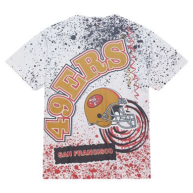 Men's Mitchell & Ness White San Francisco 49ers Team Burst Sublimated T-Shirt