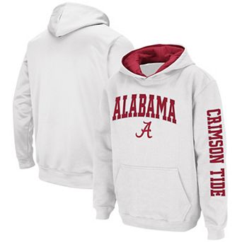 Youth Colosseum White Alabama Crimson Tide 2-Hit Pullover Hoodie