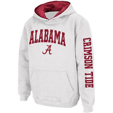 Youth Colosseum White Alabama Crimson Tide 2-Hit Pullover Hoodie