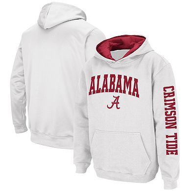 Youth Colosseum  White Alabama Crimson Tide 2-Hit Pullover Hoodie