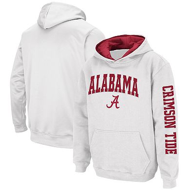 Youth Colosseum White Alabama Crimson Tide 2-Hit Pullover Hoodie