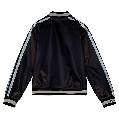 Women's Mitchell & Ness Black Dallas Cowboys Raglan Satin Full-Snap Jacket
