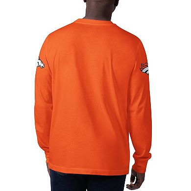 Men's Starter Orange Denver Broncos Clutch Hit Long Sleeve T-Shirt