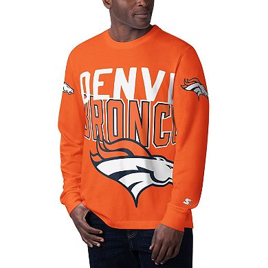 Men's Starter Orange Denver Broncos Clutch Hit Long Sleeve T-Shirt