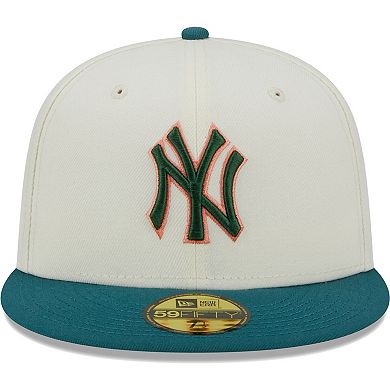 Men's New Era Cream New York Yankees Chrome Evergreen 59FIFTY Fitted Hat