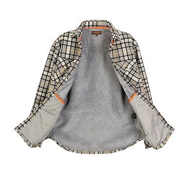 Gioberti Mens Checkered Flannel Jacket w/ Velvet Underlining